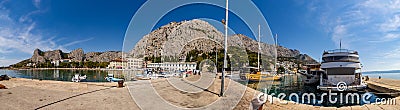 Panorama of Town Omis, Croatia, Adriatic Sea Editorial Stock Photo