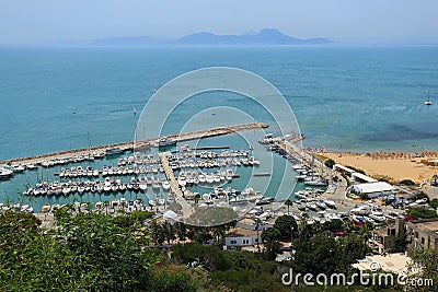 Touristic village Sidi Bou Said. Tunisia. Editorial Stock Photo