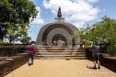 The Rankot Vihara at the ancient site of Polonnaruwa in Sri Lanka. Editorial Stock Photo