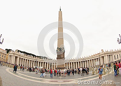 Vatican Obelisk at Piazza San Pietro Editorial Stock Photo
