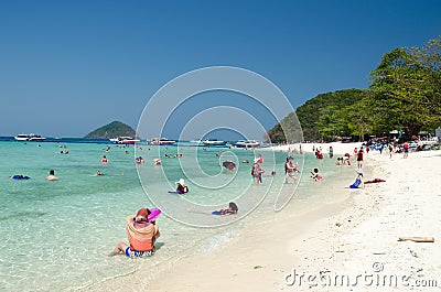 Tourists Beach phuket Editorial Stock Photo