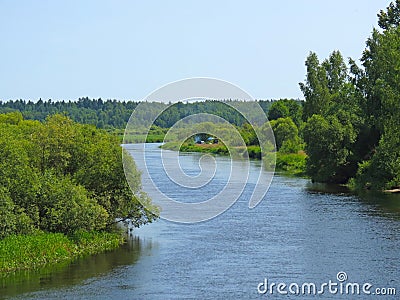 Tourists on the Berezina river Stock Photo