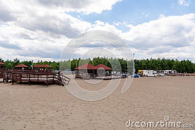 Tourists on the Bledowska Desert Poland Editorial Stock Photo