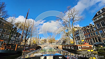 Tourists Boat Canals Amsterdam Editorial Stock Photo