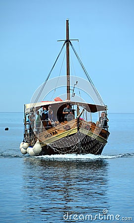 Tourists boat in Rovinj, Croatia Editorial Stock Photo