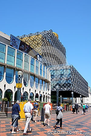 Tourists in Centenary Square, Birmingham. Editorial Stock Photo