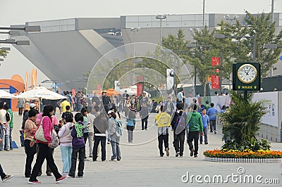 Tourists at China Open Tennis game Editorial Stock Photo