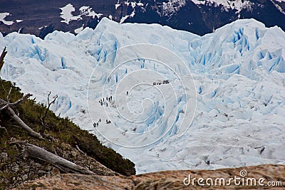 Tourists climbing glacier in Chile / South America Stock Photo