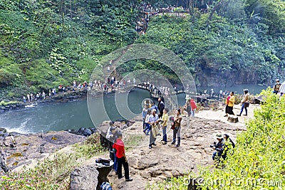 Tourists crowd visit national park in Dam Bri, Vietnam Editorial Stock Photo