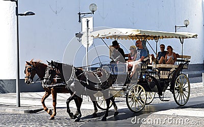 Streets of Ponta Delgada. Editorial Stock Photo