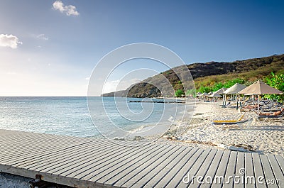 Tourists enjoying the Porto Mari white sand Beach Editorial Stock Photo