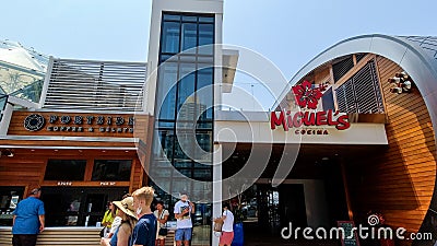 Tourists enjoying sunny day at San Diego Port Side Pier Editorial Stock Photo