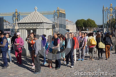 Tourists Entering Versailles Palace Editorial Stock Photo