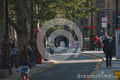 Tourists exploring in Westminster city of London during sunny day Editorial Stock Photo