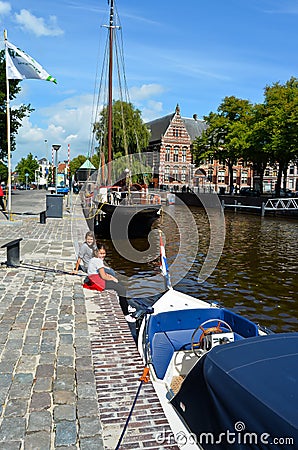 Tourists in Groningen Stock Photo