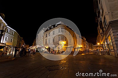 Tourists have a rest in the evening in cafe and restaurants Editorial Stock Photo