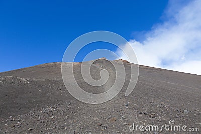 Tourists hiking on Monte Frumento Supino Editorial Stock Photo