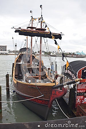 Pirate ship Johns Pass Boardwalk, St Petersburg Editorial Stock Photo