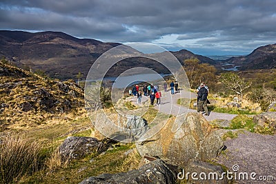 Tourists in the Killarney National Park Editorial Stock Photo