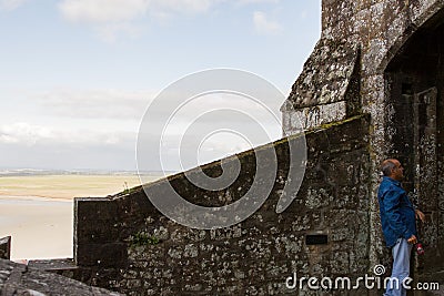 Tourists at Le Mont-Saint-Michel Editorial Stock Photo