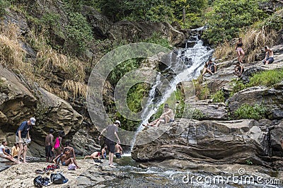 Ravana Falls in Ella, Sri Lanka Editorial Stock Photo