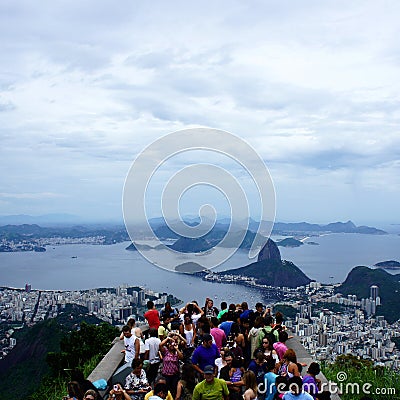 Tourists looking over Rio de Janeiro Editorial Stock Photo