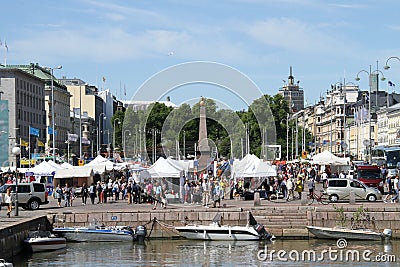 Finland/Helsinki: Market Place at the South Harbor Editorial Stock Photo