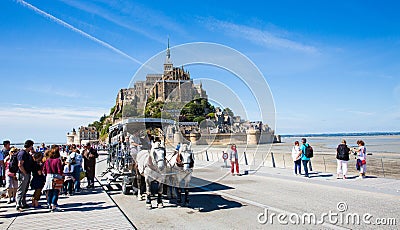 Tourists at Mont Saint Michel Editorial Stock Photo