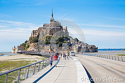 Tourists at Mont Saint Michel Editorial Stock Photo