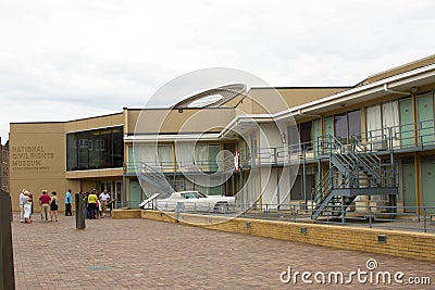 Tourists at the National Civil Rights Museum, Memphis, TN Editorial Stock Photo