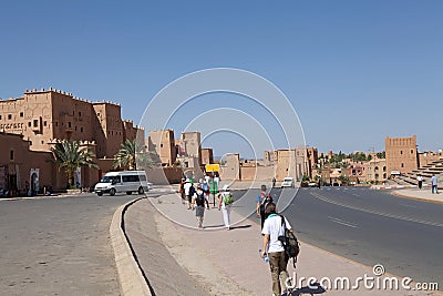 Tourists in Ouarzazate, Morocco Editorial Stock Photo