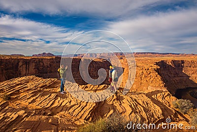 Tourists photograph each other in Arizona Editorial Stock Photo
