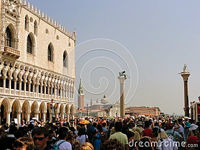 Tourists at Piazza San Marco , St Mark's Square, Venice, Italy Editorial Stock Photo