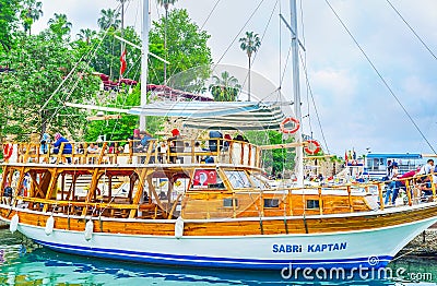 The tourists in pleasure boat Editorial Stock Photo