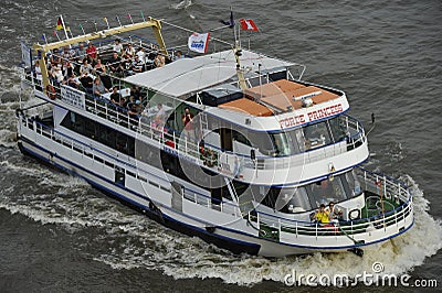 Tourists on a Pleasure Boat, Hamburg, Germany Editorial Stock Photo