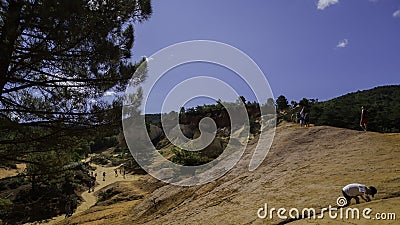 Tourists on the red hills Editorial Stock Photo
