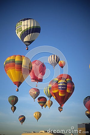 Tourists ride hot air balloons Editorial Stock Photo