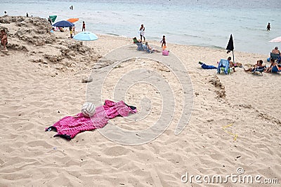 Tourists at San Pietro beach Editorial Stock Photo