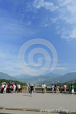 Tourists scenery at yulei mount park Editorial Stock Photo