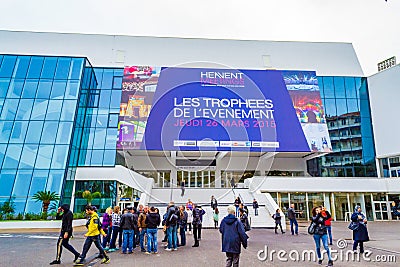 Palais des Festivals et des CongrÃ¨s Cannes French Riviera Editorial Stock Photo