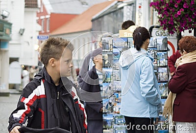 Tourists in Stavanger Stock Photo