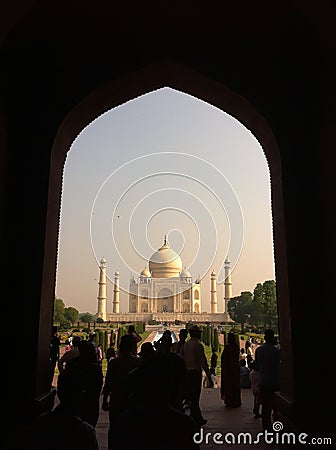 Tourists at Taj Mahal - Agra Editorial Stock Photo