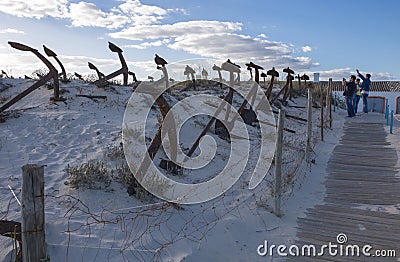 Tourists taking pictures at Cemetery of Anchors, Algarve, Portugal Editorial Stock Photo