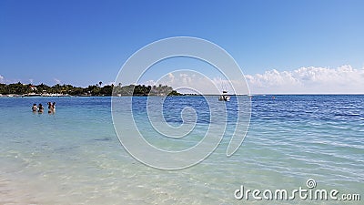 Tourists to the sea in Mexico, Riviera Maya Editorial Stock Photo