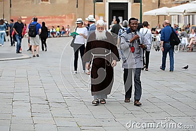 Tourists on venetian square Editorial Stock Photo
