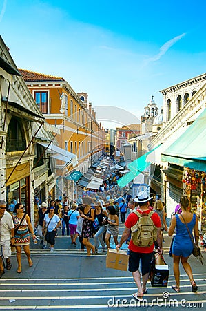 Tourists in venice Editorial Stock Photo