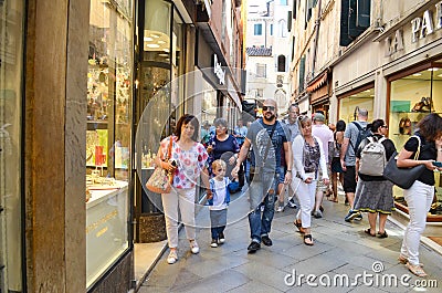 Tourists in Venice,Italy Editorial Stock Photo