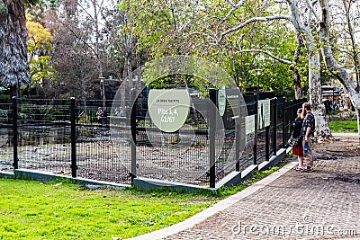 Tourists Viewing Early Excavation Sites at La Brea Tar Pits Editorial Stock Photo