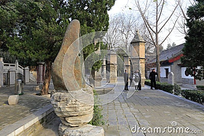 Tourists visit buddhism tomb of the great ciensi temple, adobe rgb Editorial Stock Photo