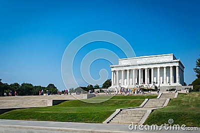 Tourists visit the Lincoln Memorial in Washington DC USA Editorial Stock Photo